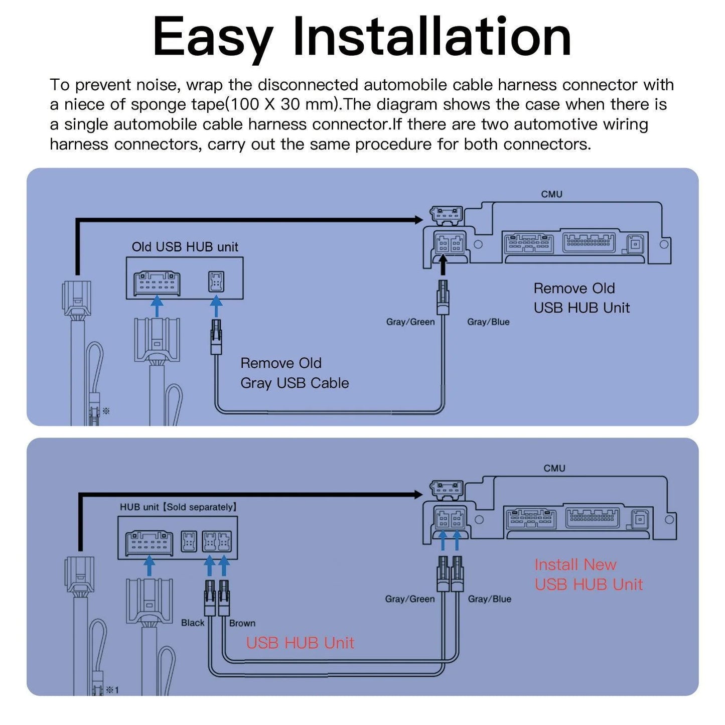 Wired/Wireless CarPlay Android Auto Adapter USB HUB for Mazda