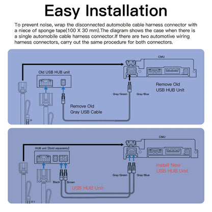 Wired/Wireless CarPlay Android Auto Adapter USB HUB for Mazda